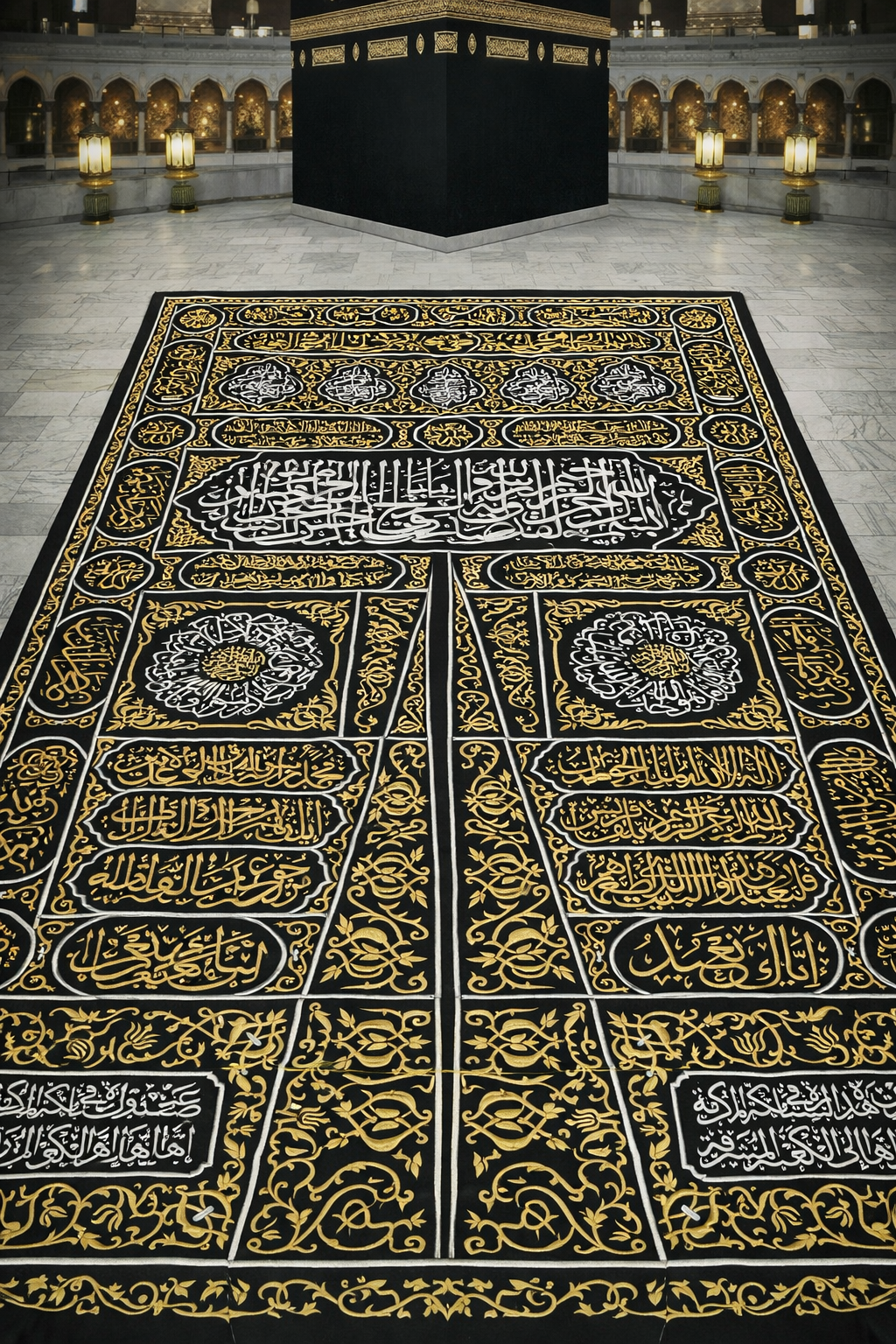 Original Kaaba Door Curtain Kiswah – Multazam Area (1446 Hijri) | King Salman Period Islamic Sacred Fabric - Image 2