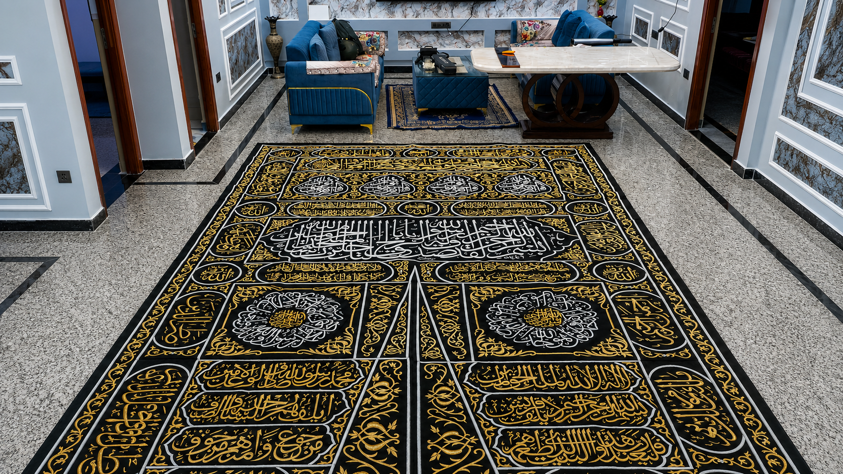 Original Kaaba Door Curtain Kiswah – Multazam Area (1446 Hijri) | King Salman Period Islamic Sacred Fabric