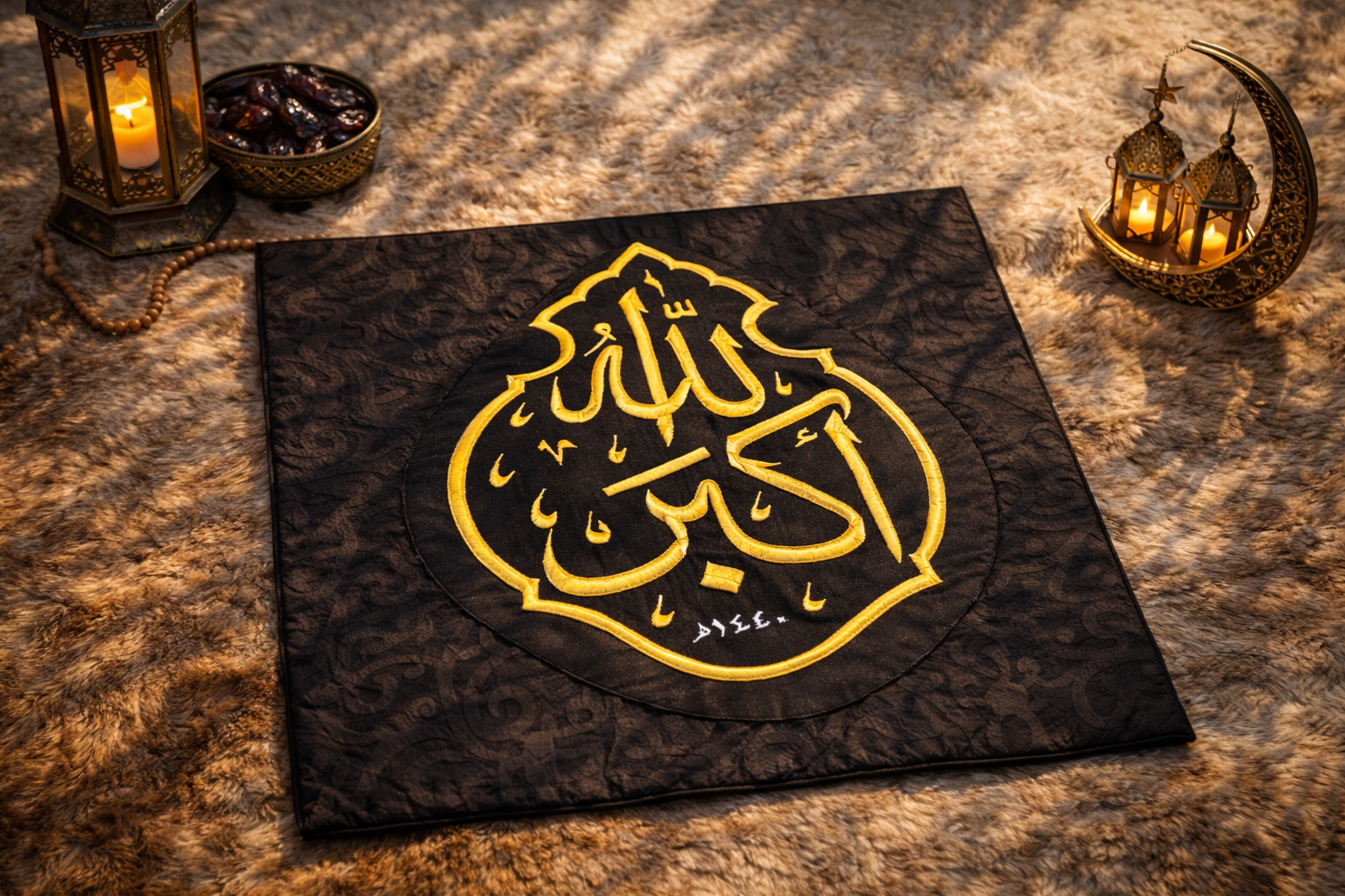 Authentic Kaaba Qandeel (Allahu Akbar) – 1440 Hijri Kiswah Fabric Panel